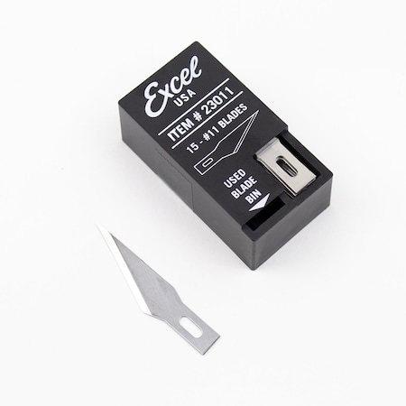 Excel Blades No 11 Double Honed Craft Knife Blade Refills with Dispenser, 15pcs. 12pk 23011